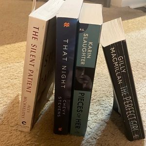 The Silent Patient & That Night & Pieces of Her & The Perfect Girl books